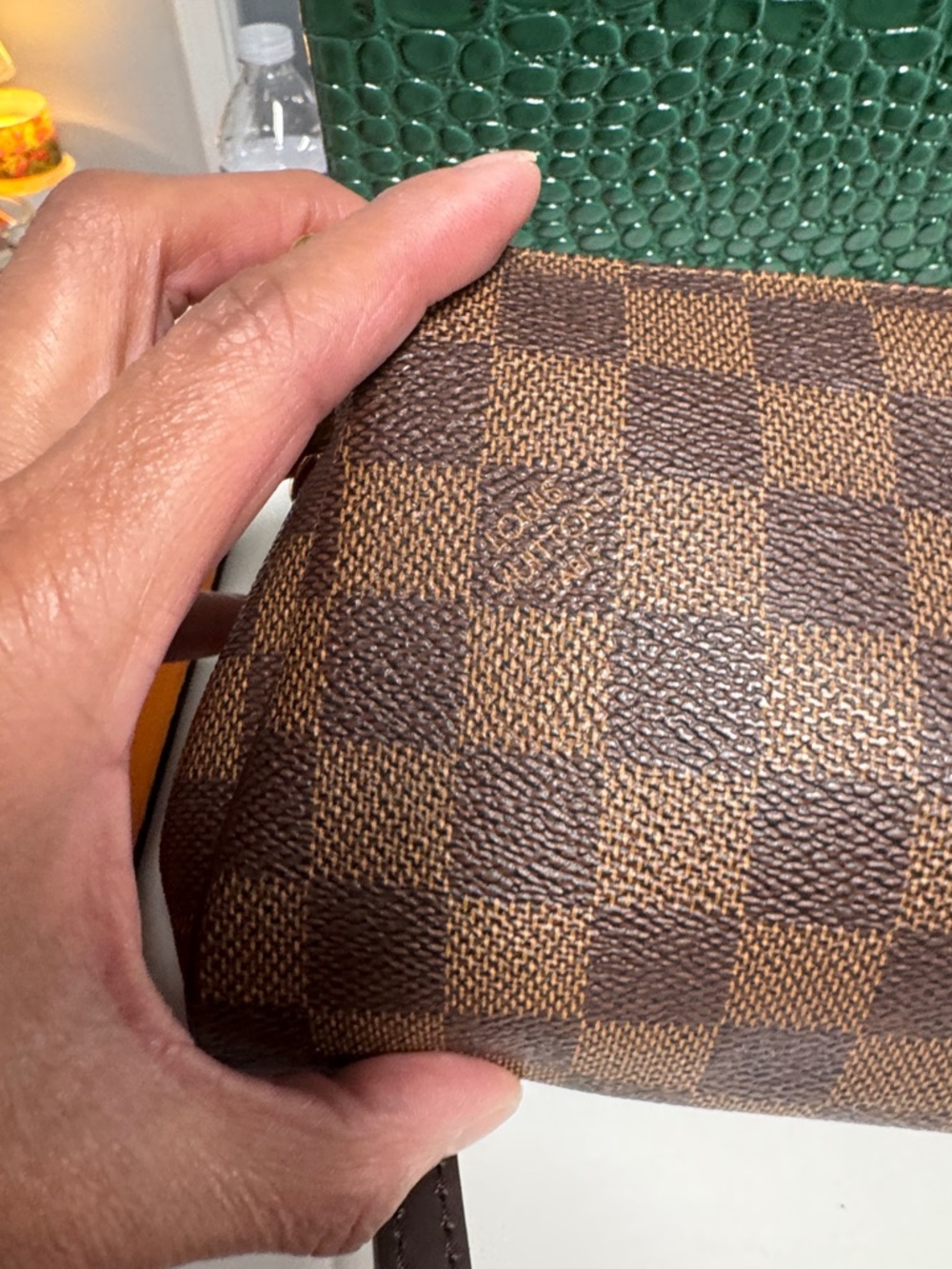 Louis Vuitton Brown Damier Ebene Gold-Trim Chain Pochette - Picture 14 of 15